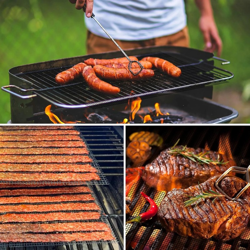 5 Pack Non-Stick Mesh Grill Mats 15.75x13" Outdoor BBQ Reusable Gas Charcoal gallery