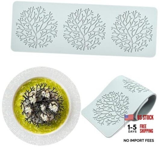 Tuile Molds Silicone (2 PCS) Lace Fondant Molds Set with Hollow 3D Beehive