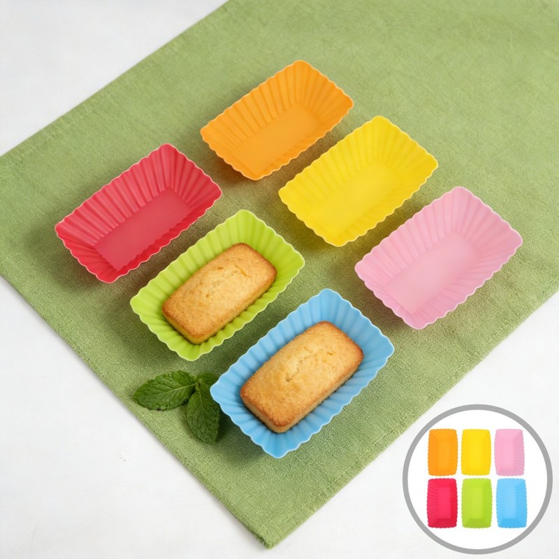 36 Pcs Rectangular Baking Molds Silicone Pudding Cups Cupcake Pans gallery