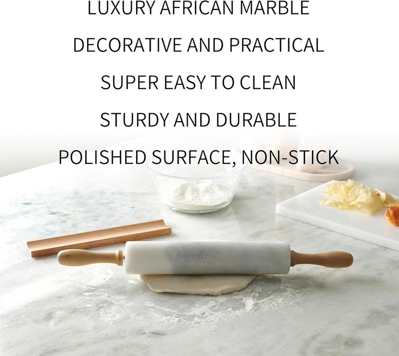 Koville Marble Rolling Pin, Non-Stick African Stone Polished Dough Roller, Pasta gallery