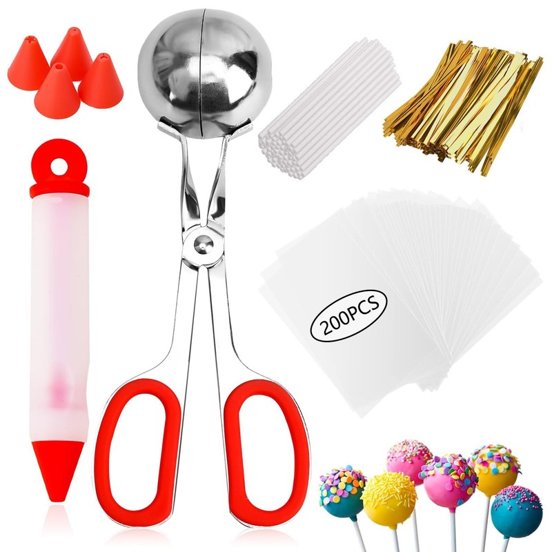 606 PCS Cake Pop Molds Kit Lollipop Set with Scooper Pen Sticks Wrappers