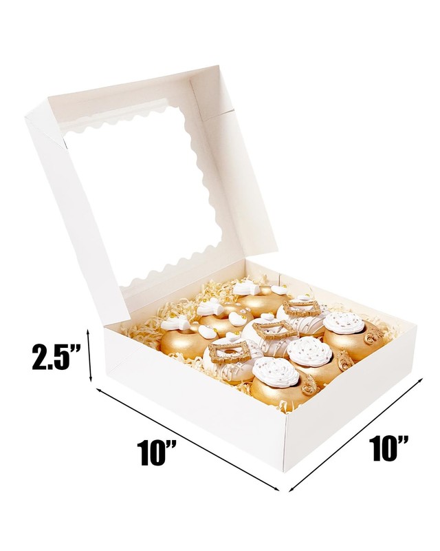36pcs White 10x10x2.5 inches Easy Assemble Macaroon Cookie Boxes Bakery Boxes... gallery
