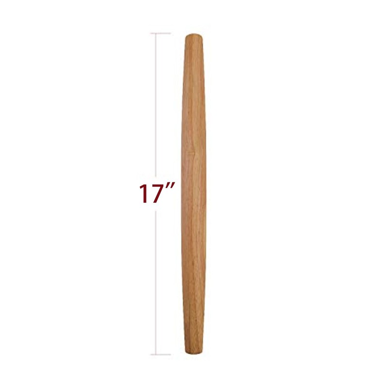 French Rolling Pin (17 Inches) –WoodenRoll for Fondant, Pie 17 IN, Wood gallery