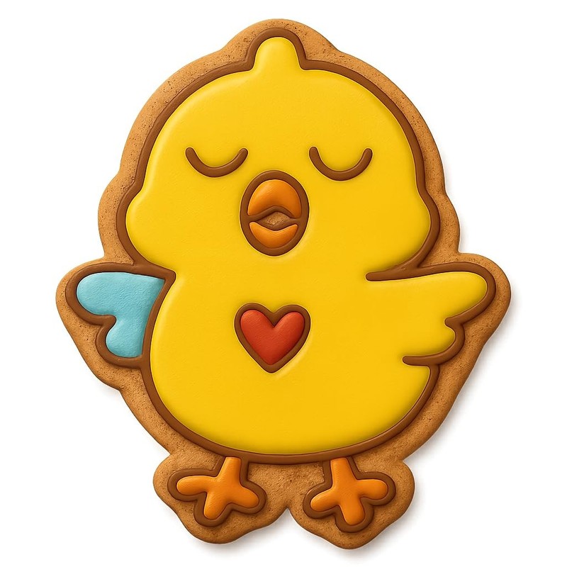 Chanting Chick Heart Cookie Cutter - 3.2x4" Fun Baking Design Delight gallery