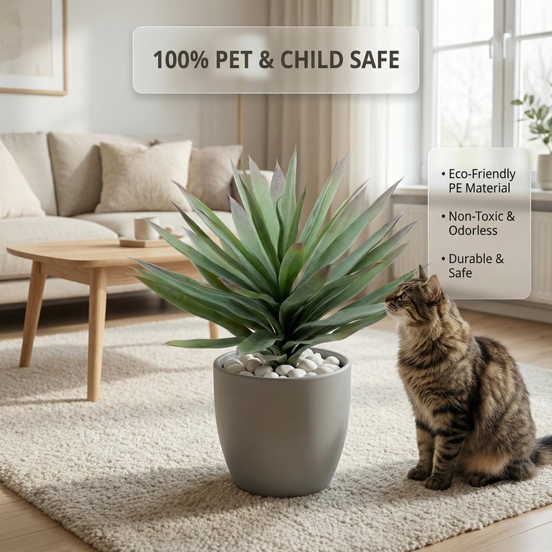 Saki Decor 2 Pcs Large Lifelike Artificial Agave Plants Uv Resistant Unpotted gallery