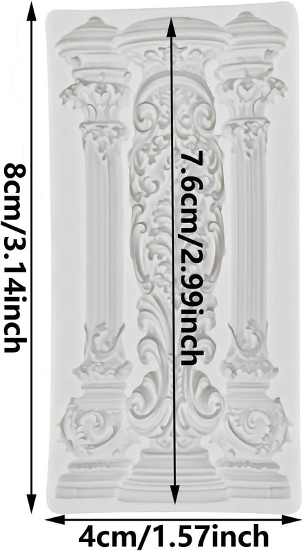 Flexible Silicone Fondant Mold for Roman Column Shapes and Chocolate Treats gallery
