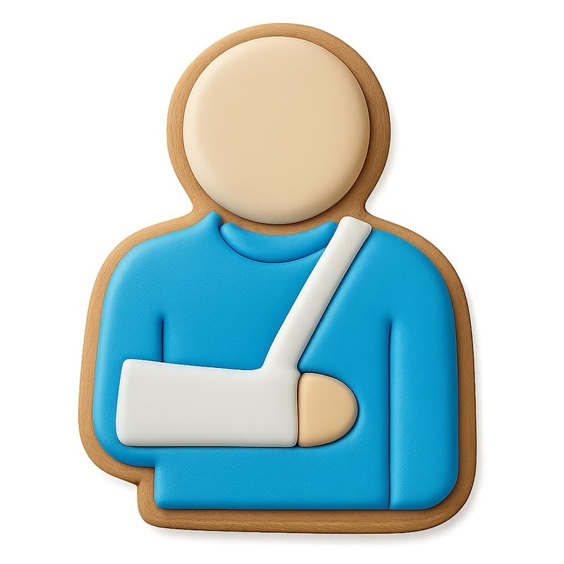Patient with Arm Sling Cookie Cutter & Stamp, Fondant & Clay - 3.2x4 gallery
