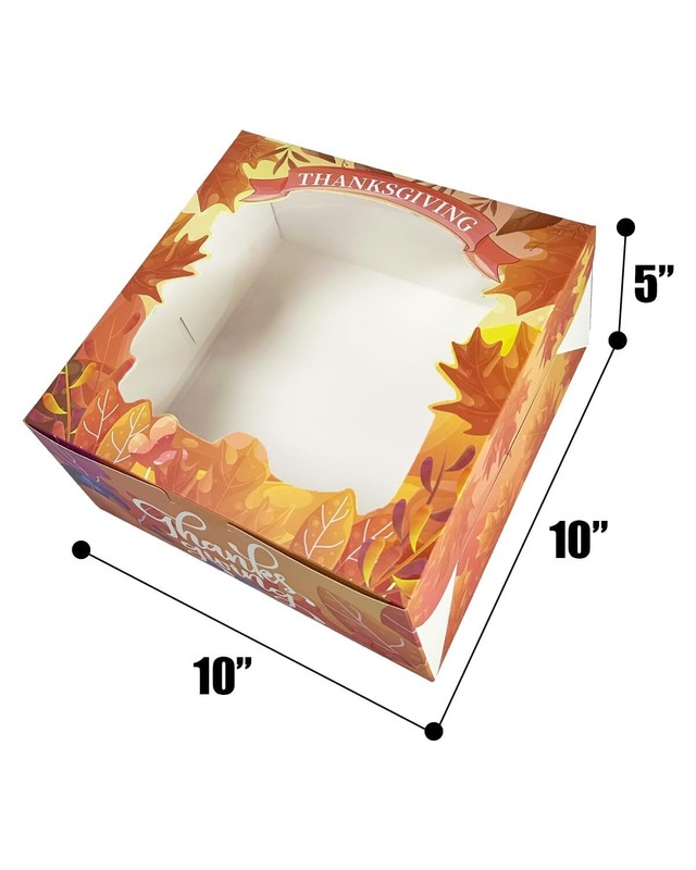 Thanksgiving 36pcs 10x10x5 inches Cake Boxes with Window 18-Packs 10 Inch Bak... gallery
