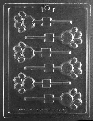 A135 Paw Print Lolliop Sucker Chocolate Candy Mold with Molding Instructions