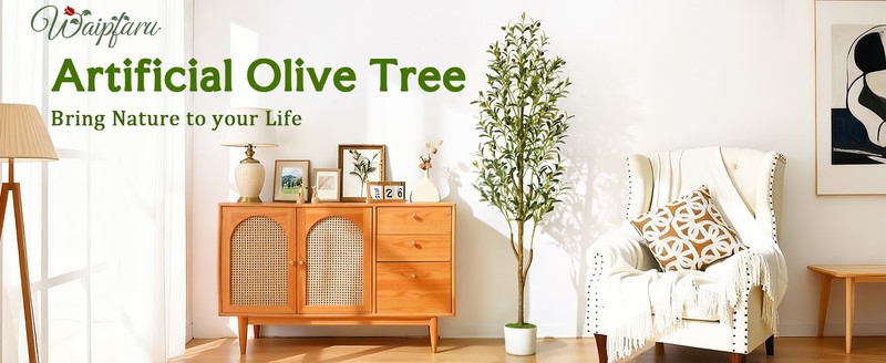 Artificial Olive Tree, 6FT Tall Faux Olive Trees with Planter & gallery