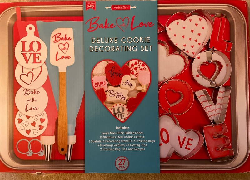 New Handstand Kitchen Bake With Love Cookie Decorating Set 30 Pieces Valentines