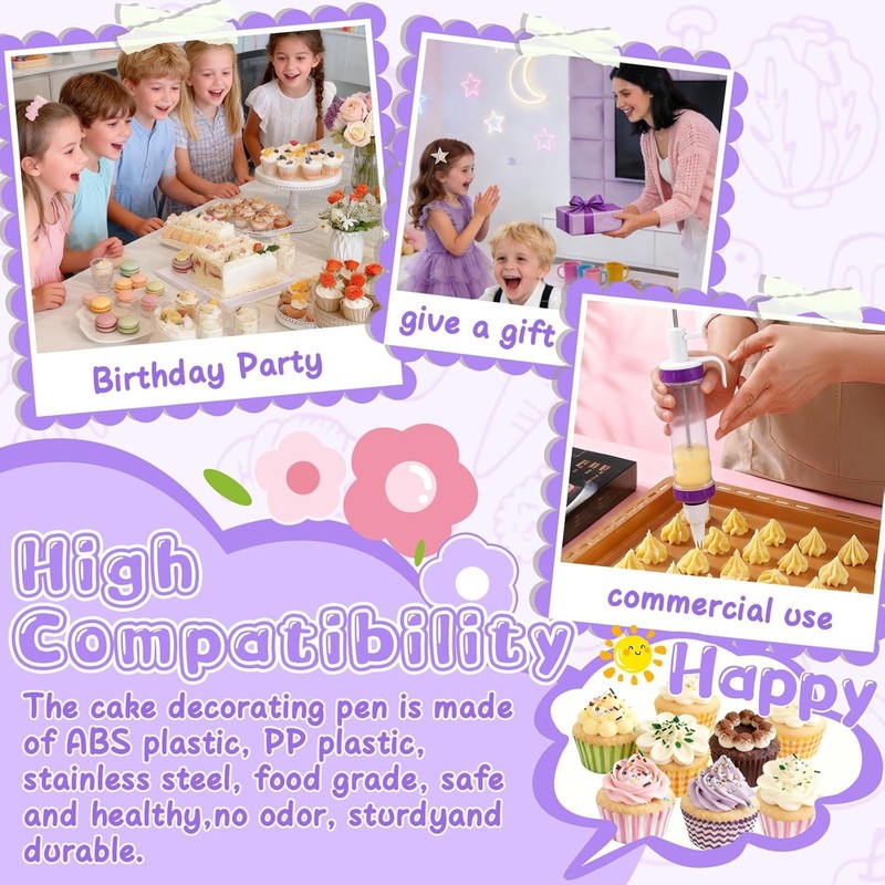 Dessert Decorating Syringe Set, Icing Dispenser Tool, Dessert Decorator Pro with gallery
