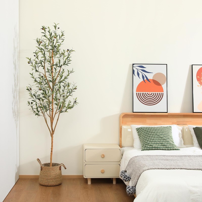 Kazeila Artificial Olive Tree 7Ft Tall Faux Silk Plant For Home Office Decor gallery