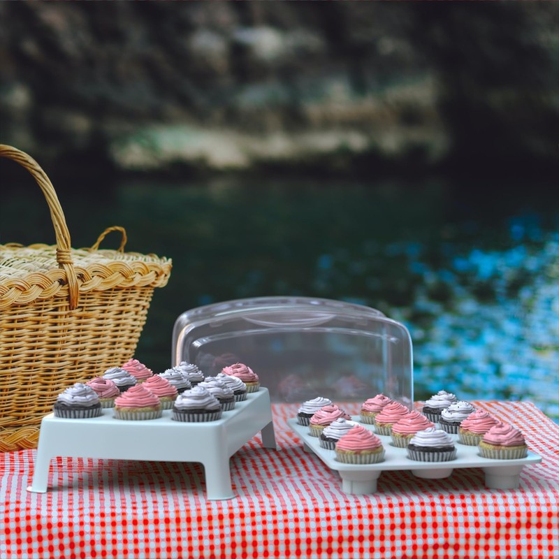 MINI Cupcake Box. NOT For Standard Size Cupcakes. Fashionable Green Carrier H... gallery