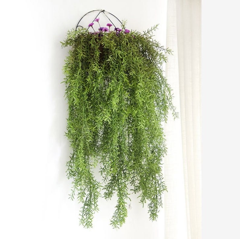 2pcs Artificial Pearl grass hanging basket flower vine plastic plant Ivy Garland