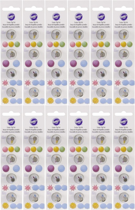 Wilton Round 10 and 12 and Star 21 and 32 Tip Set - 4 Icing Tips (12-Pack)