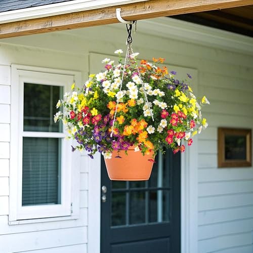 Grunyia Outdoor Artificial Flowers UV Resistant & Fade Proof, 12 Pack Mix gallery