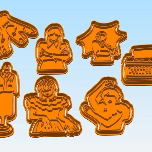 Merlina. Wednesday Addams Cookie Cutter Set.