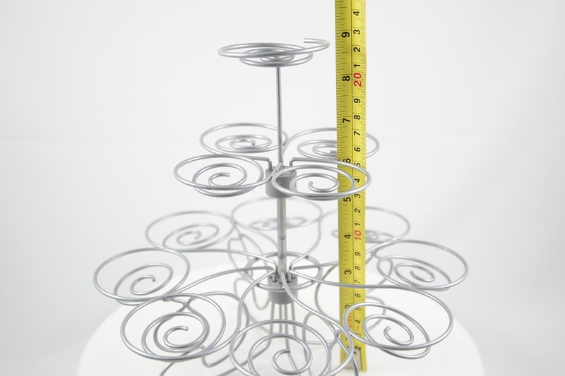 Wilton Cupcakes 'N More Silver Metal 13 Cupcake Dessert Stand gallery