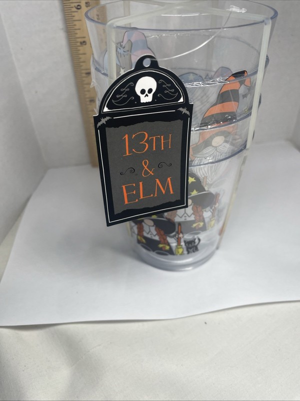 Set Of 4 Gnome Cups Tumbler Halloween Double Old Fashioned 13th And Elm Plastic gallery