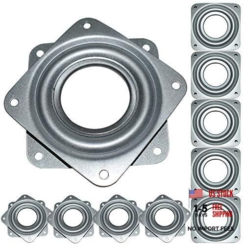 10Pack Lazy Susan Hardware, 3” Square Ball Bearing Swivel Plate, 120lbs