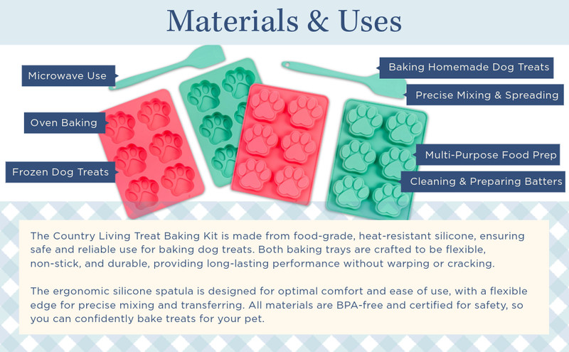 3-Piece Silicone Baking Kit – Includes 2 Baking Trays (6-Cavity Paw Print Mold) gallery