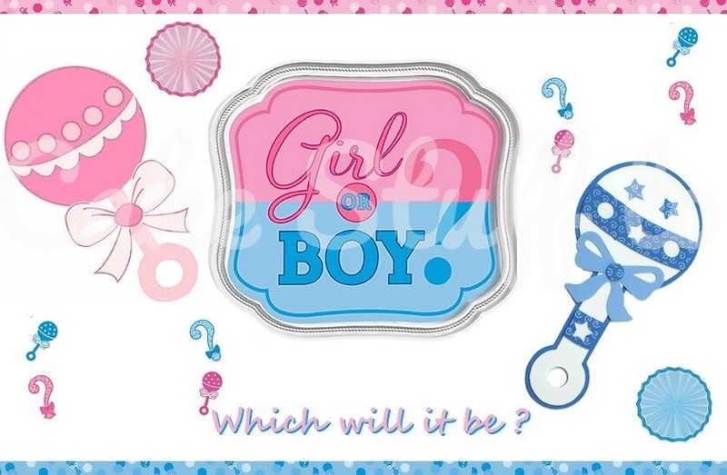 Gender Reveal Baby Shower Edible Cake Topper Decoration