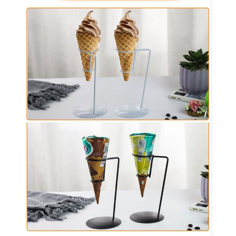 Ice Cream Cone Holder Display Stand Birthday Wedding With Base Popcorn ReusabN8 gallery