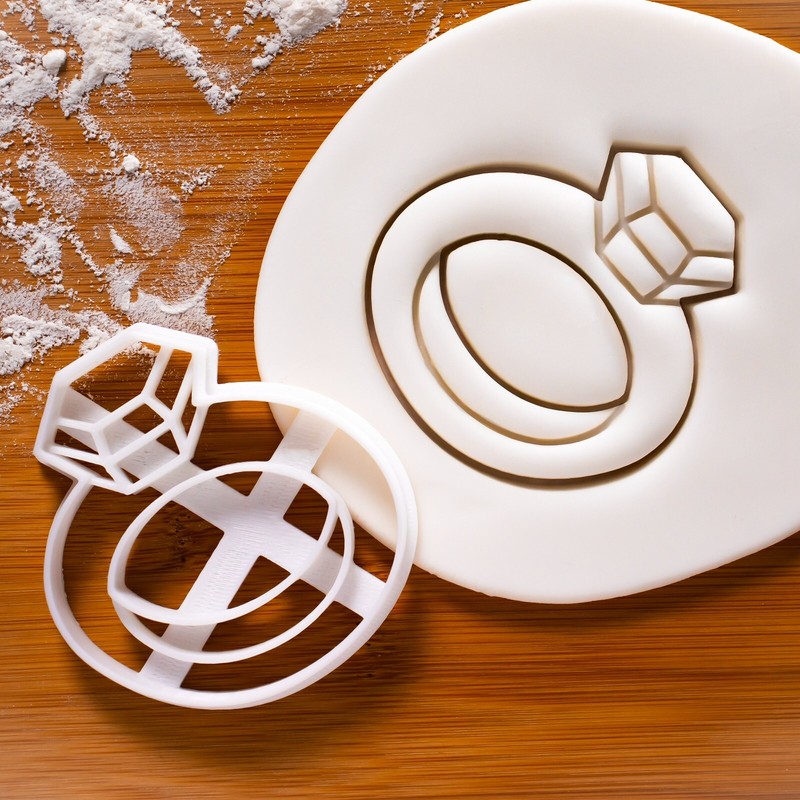 Diamond Ring Cookie Cutter – engagement proposal valentines day wedding romantic