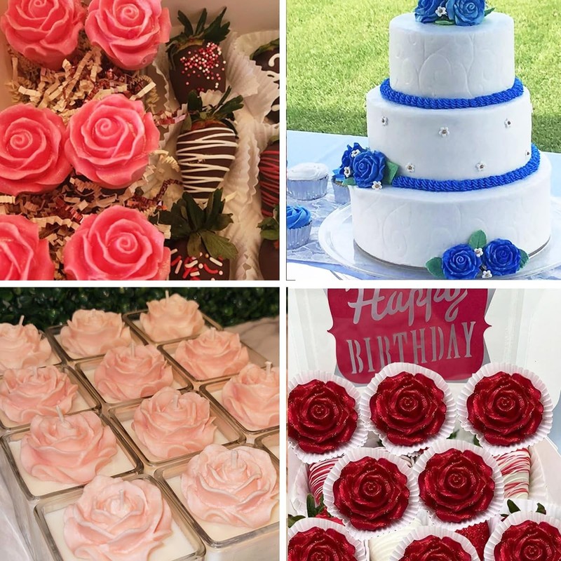 2PCS Rose Flowers Silicone Molds Cake Chocolate Mold Wedding Cake Decorating ... gallery