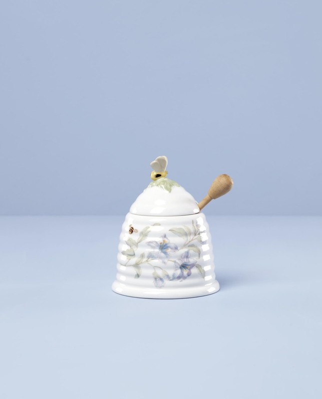 Home And Kitchen, Butterfly Meadow Beehive Honey Pot, Porcelain Material, Dis... gallery
