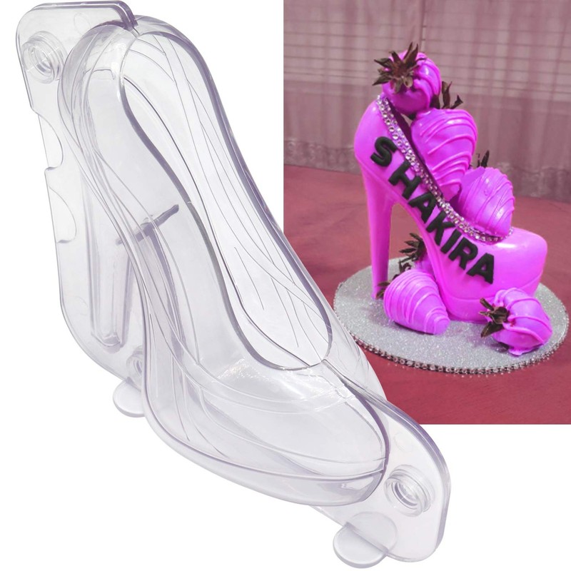 Big Size 3D High Heel Shoe Chocolate Mold with 3 Clips, DIY Crystal Jelly Lady S gallery