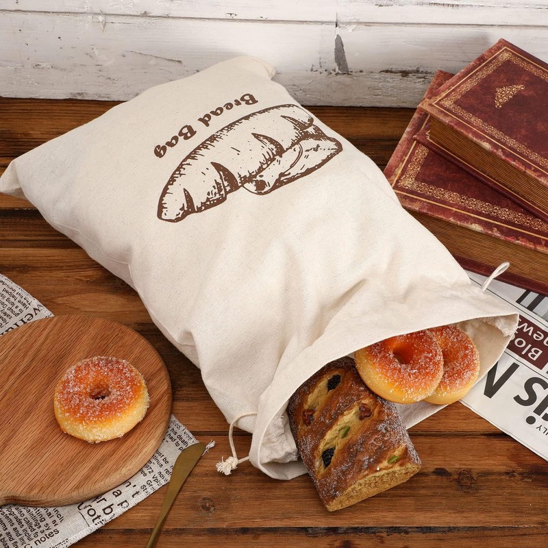 Bread Bags, 2-Packs Linen Bread Bags for Homemade Container, 17.3×11.6 Inches... gallery