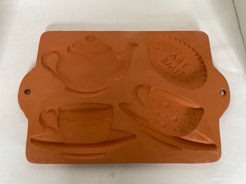 VTG 1995 Boston Warehouse Cookie Shapers – Tea Time Teacups Mold In Original Box