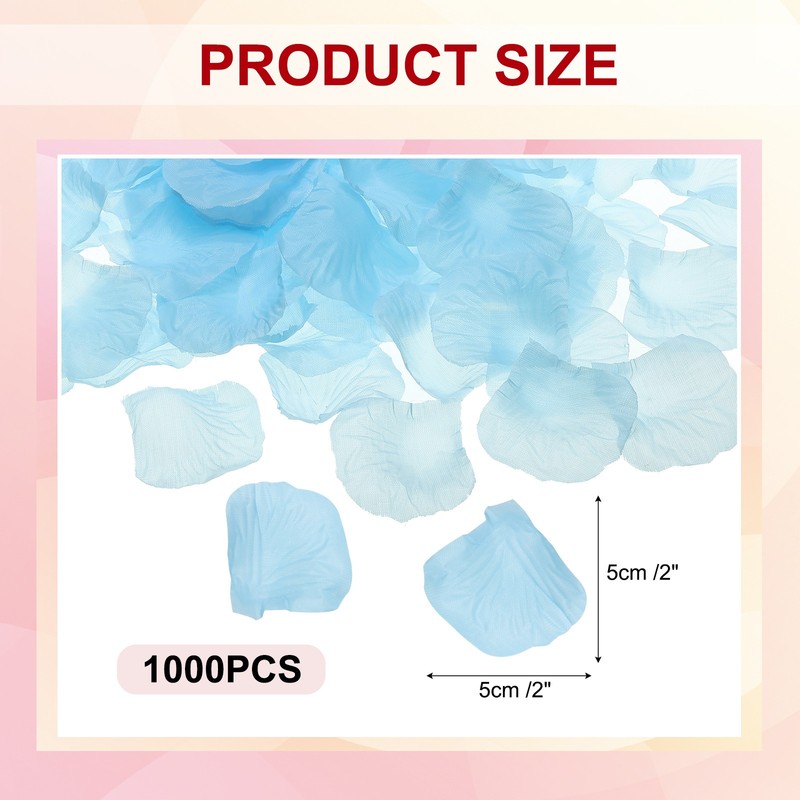 1000Pcs Artificial Rose Petals Silk Flower Decoration, Light Blue gallery