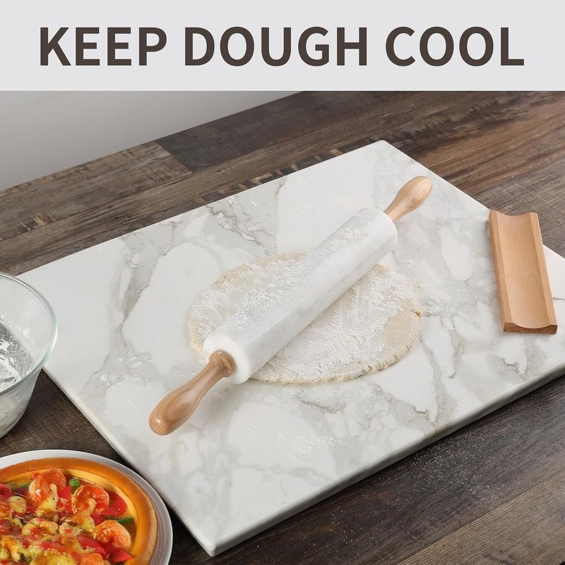 Marble Rolling Pin, Non-Stick African Stone Polished Dough Roller, Pasta, Dum... gallery