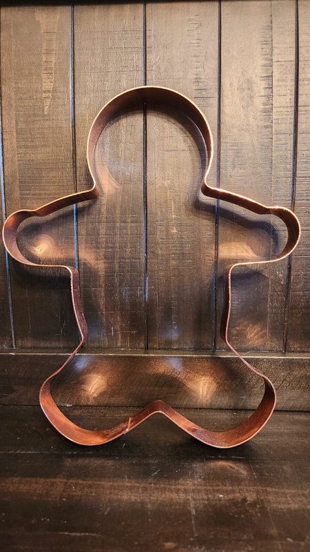 10" Gingerbread Man Copper Metal Cookie Cutter gallery