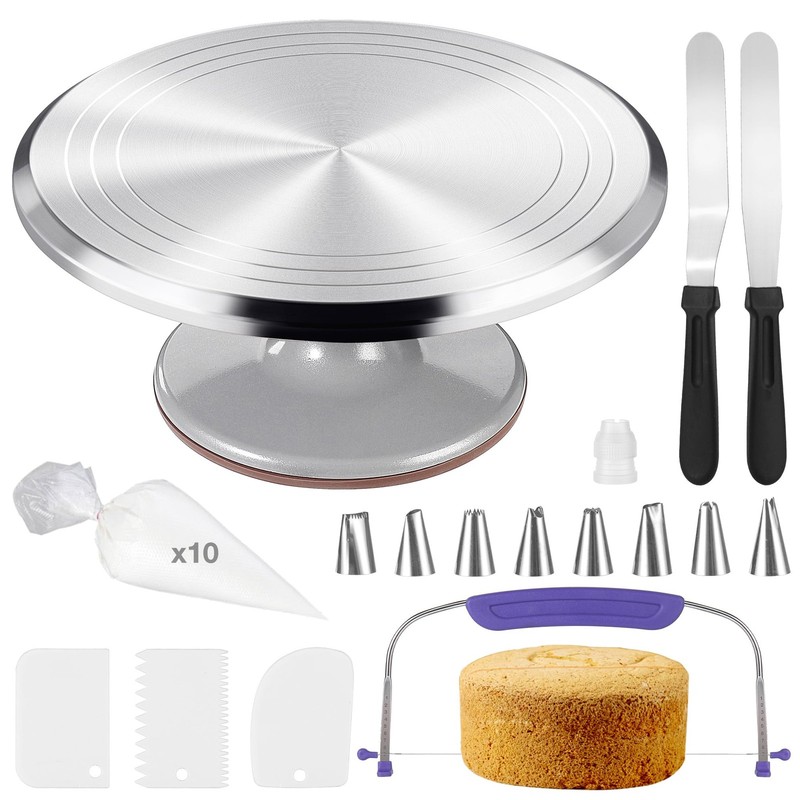12 Inch Cake Turntable Decorating Stand with Aluminum,Cake Turntable Decorati...