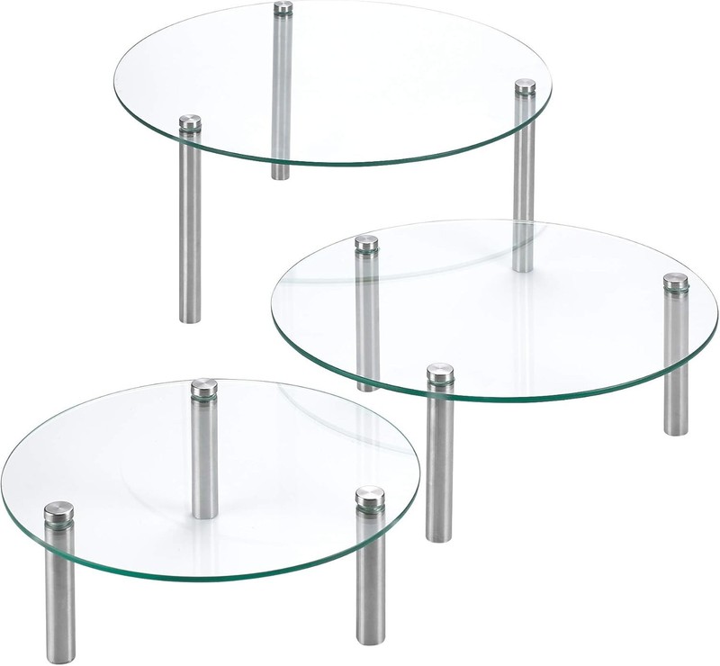 3 Tier Round Tempered Glass Display Stand 9, 11, 13” for Cake, Cupcakes, Dess... gallery