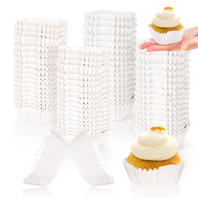 2000 Count Square Mini Cupcake Liners, White Muffin Liners Bulk No Smell, Dis…