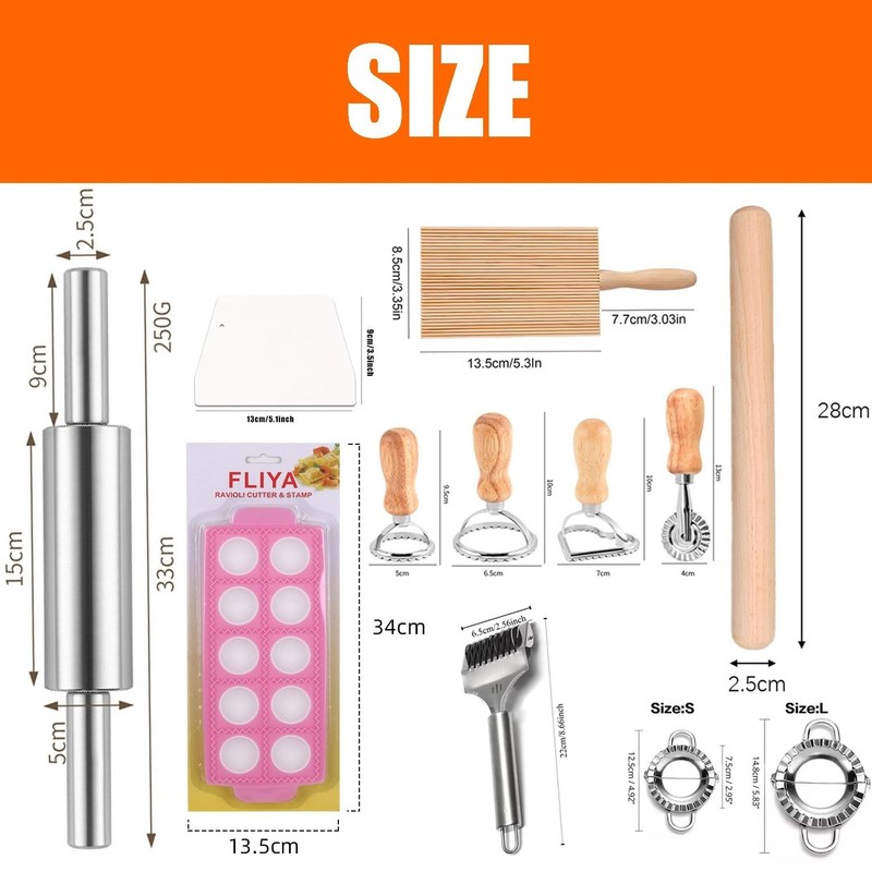 16PCS Pasta Making Tools Set Include 1 Pasta Drying Rack 1 Gnocchi Board 1 Do... gallery
