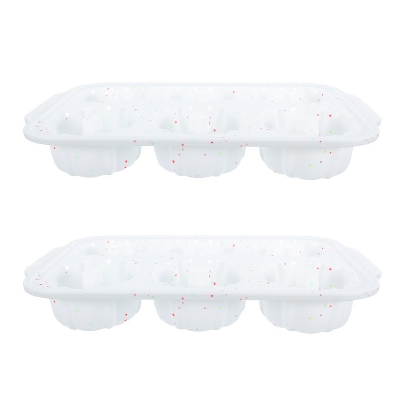 2Pcs Reusable Silicone Donut Baking Molds with Metal Support for Even Heat Cakes