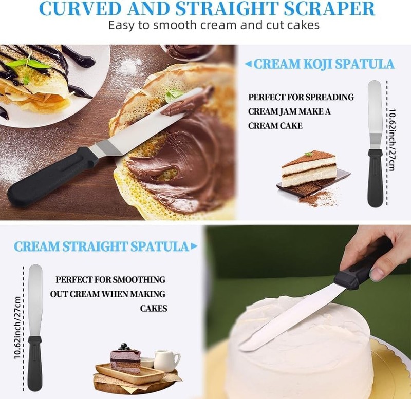 79PCS Cake Decorating Kit with Revolving Cake Stand Turntable Piping Tips Set gallery