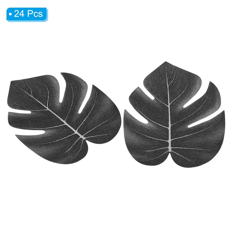 8" Black Palm Leaves 24 Pack Artificial Palm Leaves Faux Palm Fronds, Style 23 gallery