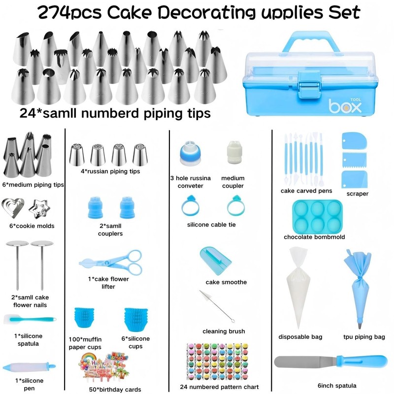 Cake Decorating Tools Supplies Kit: 274pcs Baking Accessories with Storage Ca... gallery