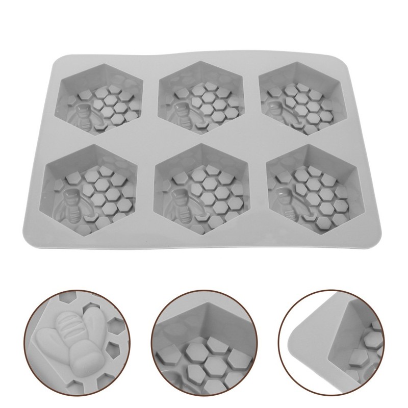 Non Stick Grey Silicone Honeycomb Soap Mold Tray for Soap Candy and Cake gallery