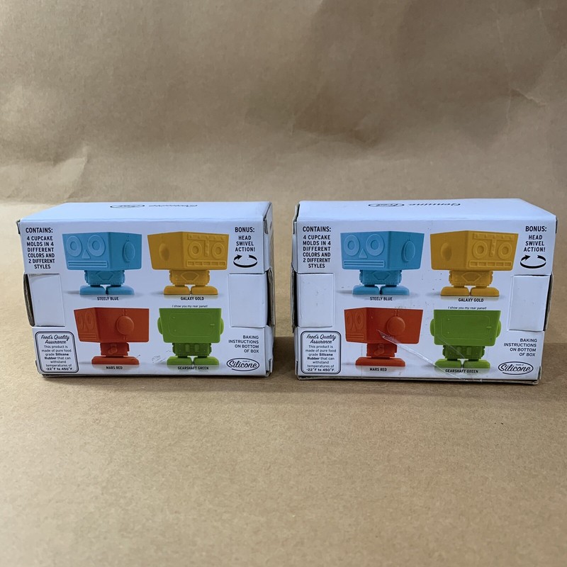 YUMBOTS! Robot Silicon Cupcake Liners Genuine Fred Party mold supplies gallery
