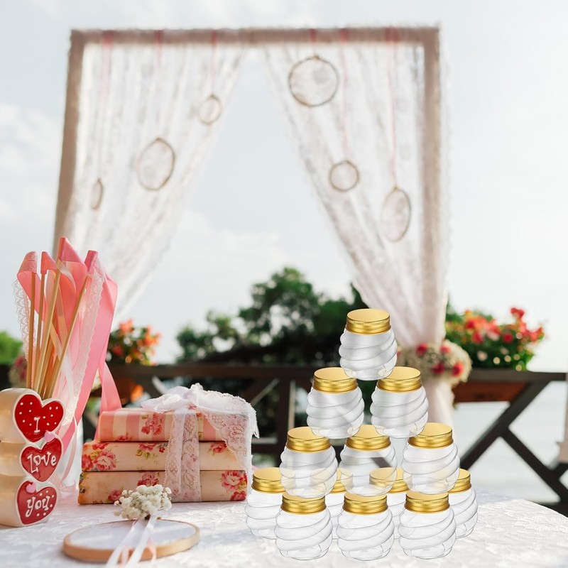50 Pcs 2 oz Mini Honey Jars Party Favors in Bulk Honeycomb Plastic Jars with ... gallery