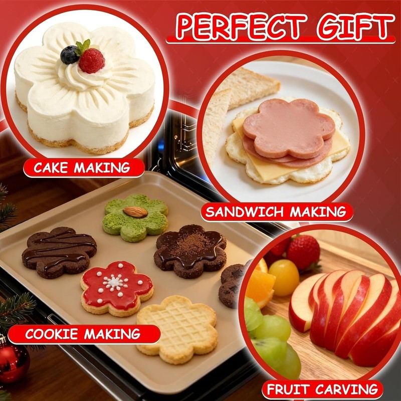 High-Quality Flower Cookie Cutter Set - 5 Stainless Steel Molds for Every Event gallery