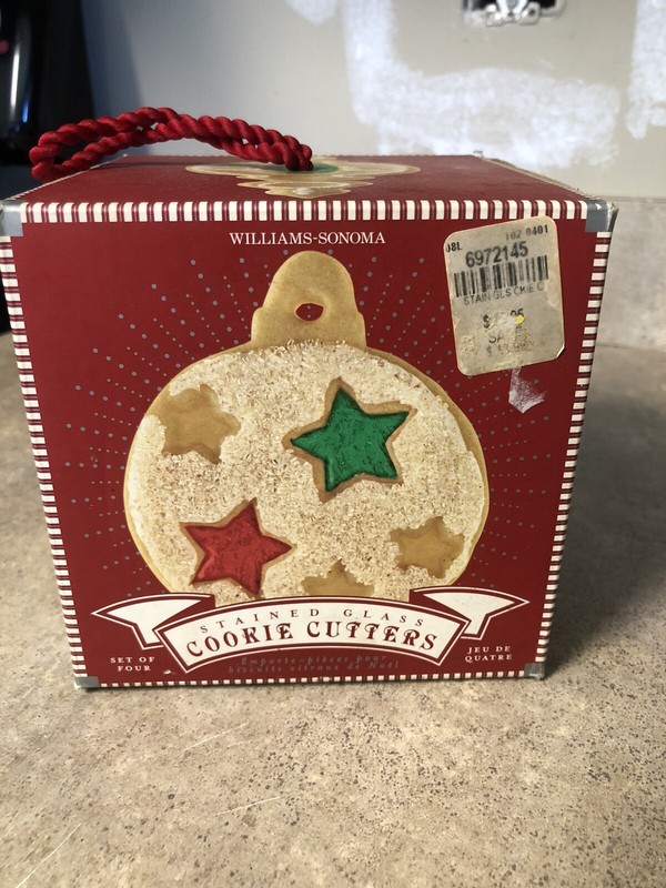 4 William Sonoma Stained Glass Cookie Cutters Press & Stamp Christmas gallery
